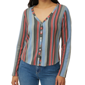 Hiatus Striped Long Sleeve Sweater Top Size XL Shirt